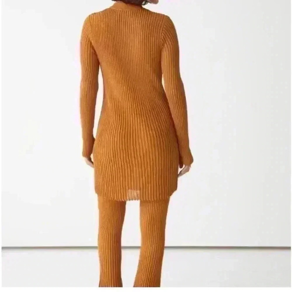& Other Stories Autumn Fall Gold Glitter Ribbed Dress | Gold Brown Orange | SZ S - Picture 3 of 12